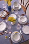 Hermia Juego de Cena de Porcelana 24 Piezas Azul, NNLB24Y28851021